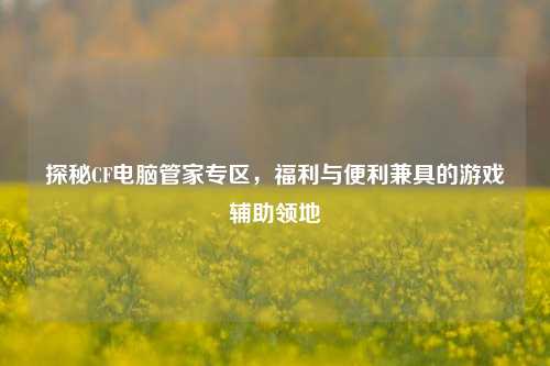 探秘CF电脑管家专区，福利与便利兼具的游戏辅助领地