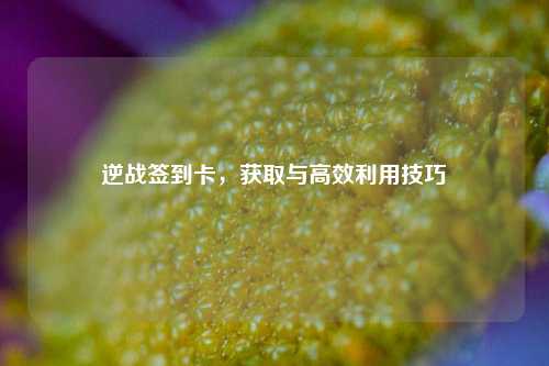 逆战签到卡，获取与高效利用技巧