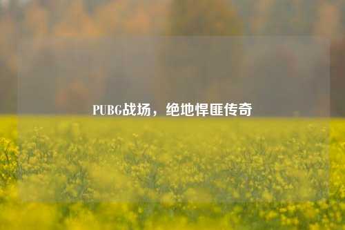 PUBG战场，绝地悍匪传奇