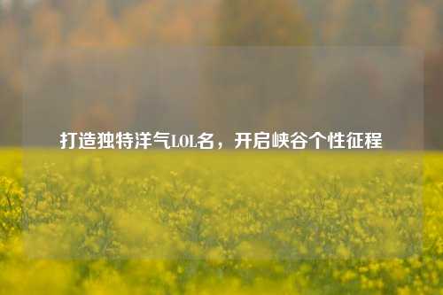 打造独特洋气LOL名，开启峡谷个性征程