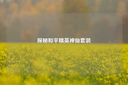 探秘和平精英神仙套装