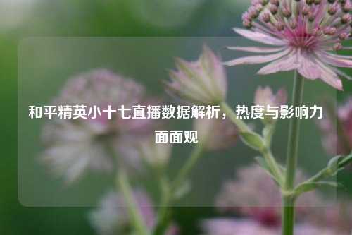 和平精英小十七直播数据解析，热度与影响力面面观