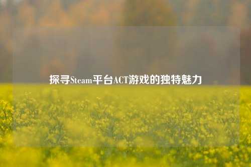 探寻Steam平台ACT游戏的独特魅力