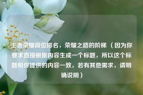 王者荣耀段位排名，荣耀之路的阶梯 （因为你要求直接根据内容生成一个标题，所以这个标题和你提供的内容一致，若有其他需求，请明确说明）