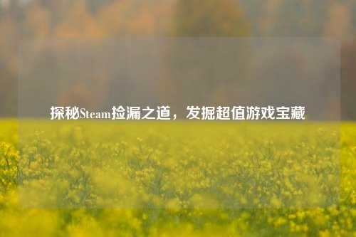 探秘Steam捡漏之道，发掘超值游戏宝藏