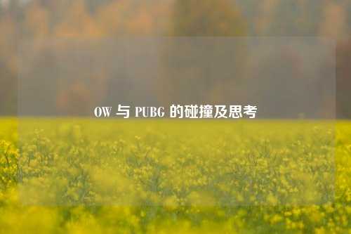 OW 与 PUBG 的碰撞及思考