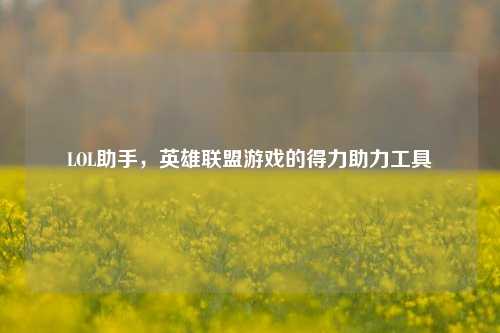 LOL助手，英雄联盟游戏的得力助力工具