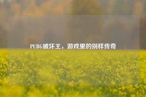 PUBG破坏王，游戏里的别样传奇
