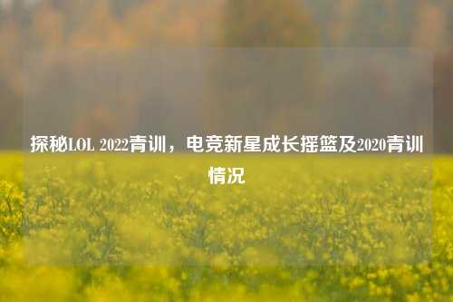 探秘LOL 2022青训,电竞新星成长摇篮及2020青训情况