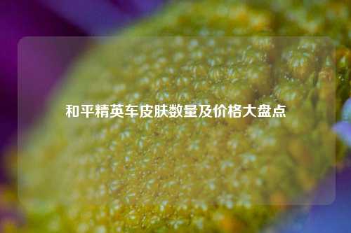 和平精英车皮肤数量及价格大盘点