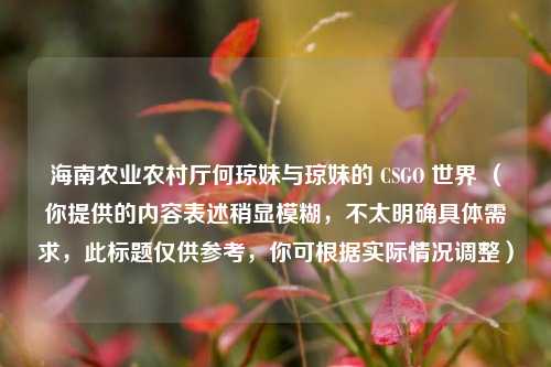 海南农业农村厅何琼妹与琼妹的 CSGO 世界 （你提供的内容表述稍显模糊，不太明确具体需求，此标题仅供参考，你可根据实际情况调整）