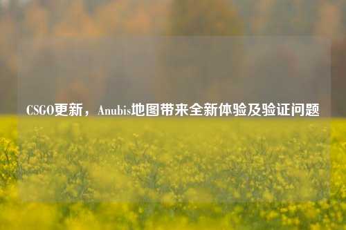 CSGO更新,Anubis地图带来全新体验及验证问题