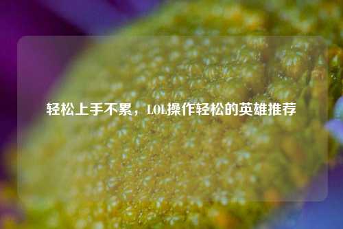 轻松上手不累,LOL操作轻松的英雄推荐