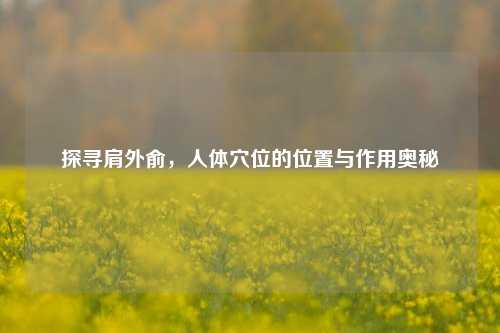 探寻肩外俞,人体穴位的位置与作用奥秘