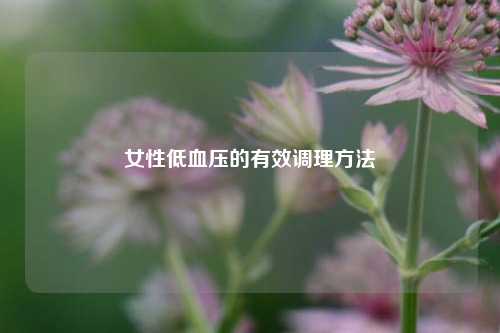 女性低血压的有效调理 ***