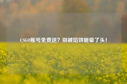 CSGO账号免费送？别被馅饼砸晕了头！