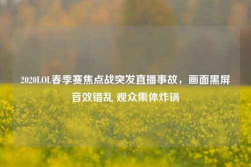 2020LOL春季赛焦点战突发直播事故,画面黑屏音效错乱 观众集体炸锅