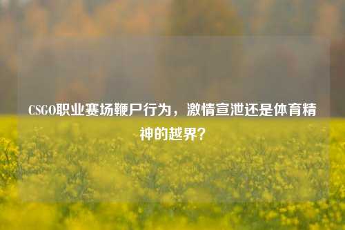 CSGO职业赛场鞭尸行为,***宣泄还是体育精神的越界?