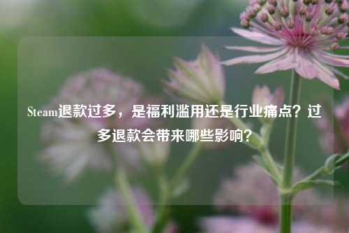 Steam退款过多,是福利滥用还是行业痛点?过多退款会带来哪些影响?