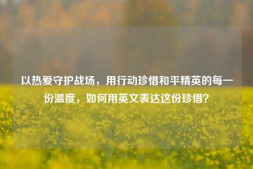 以热爱守护战场,用行动珍惜和平精英的每一份温度,如何用英文表达这份珍惜?