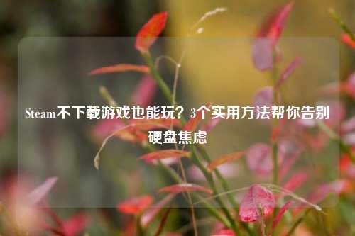 Steam不下载游戏也能玩?3个实用 *** 帮你告别硬盘焦虑