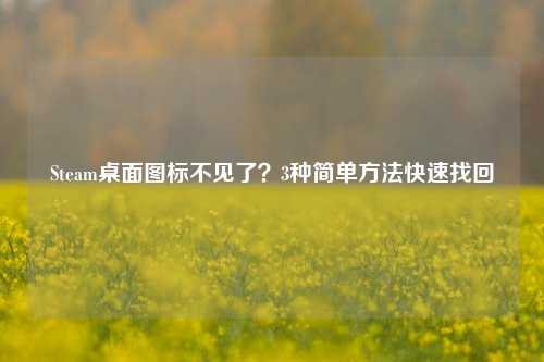 Steam桌面图标不见了?3种简单 *** 快速找回