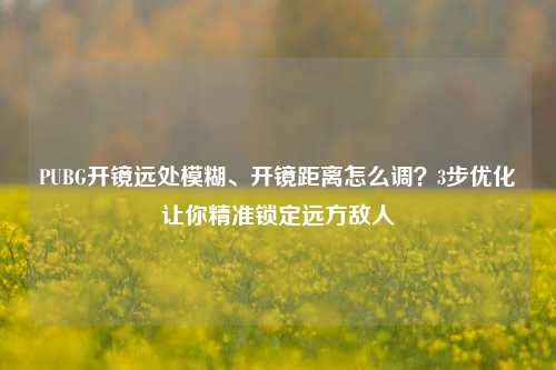 PUBG开镜远处模糊、开镜距离怎么调?3步优化让你精准锁定远方敌人