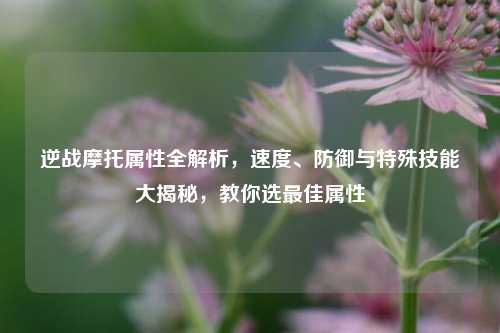 逆战摩托属性全解析,速度、防御与特殊技能大揭秘,教你选更佳属性