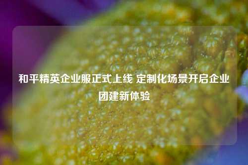 和平精英企业服正式上线 定制化场景开启企业团建新体验