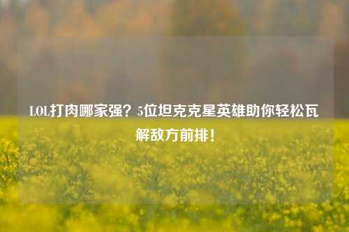 LOL打肉哪家强?5位坦克克星英雄助你轻松瓦解敌方前排!