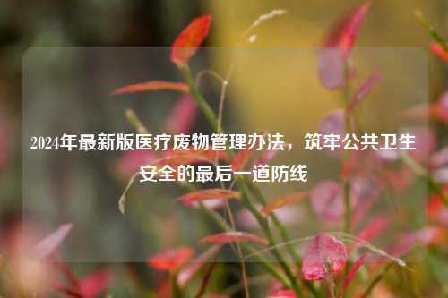 2024年最新版医疗废物管理办法,筑牢公共卫生安全的最后一道防线