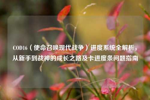 COD16(使命召唤现代战争)进度系统全解析,从新手到战神的成长之路及卡进度条问题指南