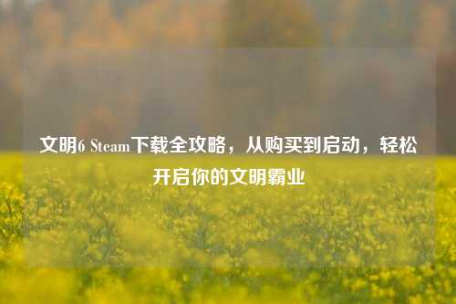 文明6 Steam下载全攻略,从购买到启动,轻松开启你的文明霸业