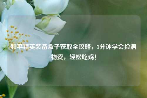 和平精英装备盒子获取全攻略,3分钟学会捡满物资,轻松吃鸡!