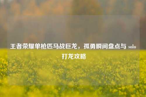 王者荣耀单枪匹马战巨龙,孤勇瞬间盘点与 solo 打龙攻略