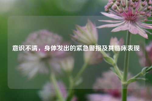 意识不清,身体发出的紧急警报及其临床表现