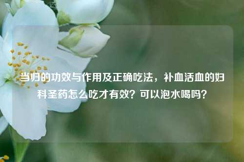 当归的功效与作用及正确吃法,补血活血的妇科圣药怎么吃才有效?可以泡水喝吗?