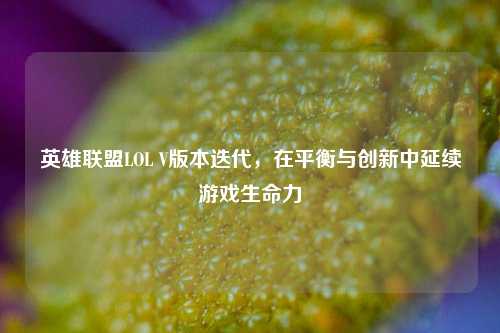 英雄联盟LOL V版本迭代,在平衡与创新中延续游戏生命力