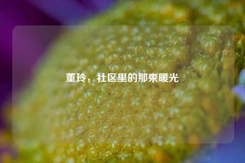 董玲,社区里的那束暖光
