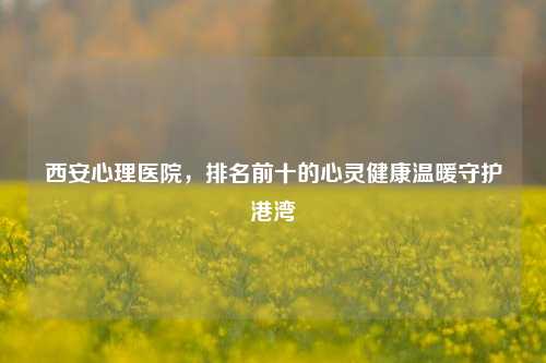西安心理医院,排名前十的心灵健康温暖守护港湾