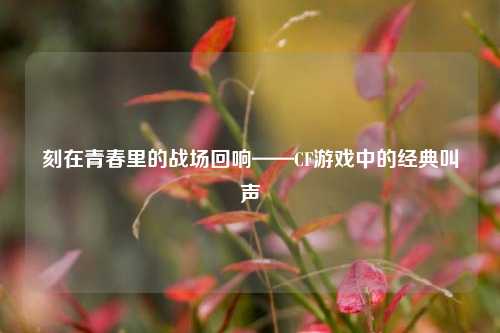 刻在青春里的战场回响——CF游戏中的经典叫声
