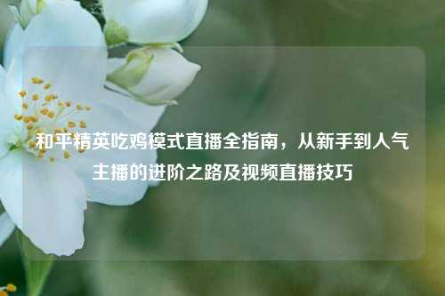 和平精英吃鸡模式直播全指南,从新手到人气主播的进阶之路及视频直播技巧