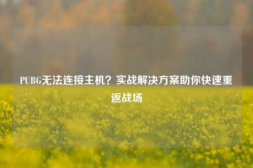 PUBG无法连接主机?实战解决方案助你快速重返战场