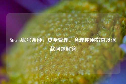 Steam账号余额,安全管理、合理使用指南及退款问题解答