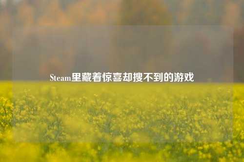 Steam里藏着惊喜却搜不到的游戏