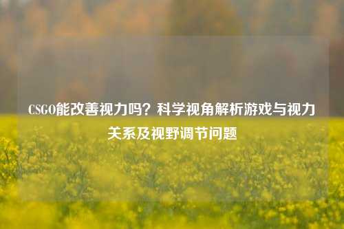 CSGO能改善视力吗?科学视角解析游戏与视力关系及视野调节问题